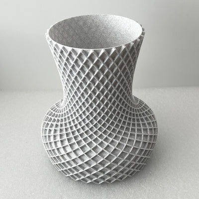 Double Hex Rise Up Vase or Planter in Marble effect PLA an eco plastic derived from cornstarch, original design, printed in Dorset England.