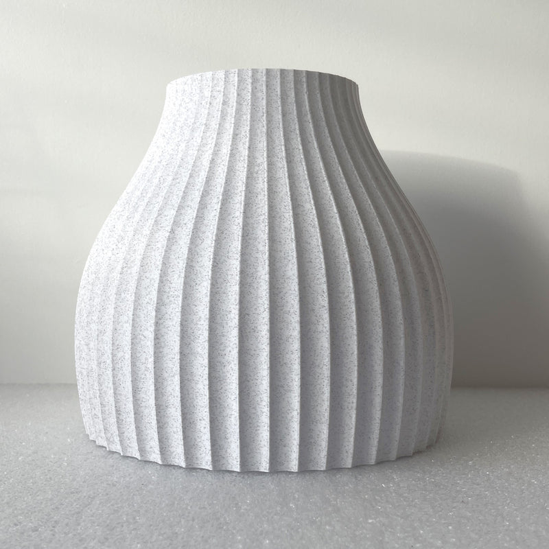 Onion Vase or Planter in Marble effect PLA an eco plastic derived from cornstarch, original design, printed in Dorset England.