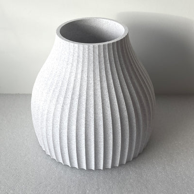Onion Vase or Planter in Marble effect PLA an eco plastic derived from cornstarch, original design, printed in Dorset England.