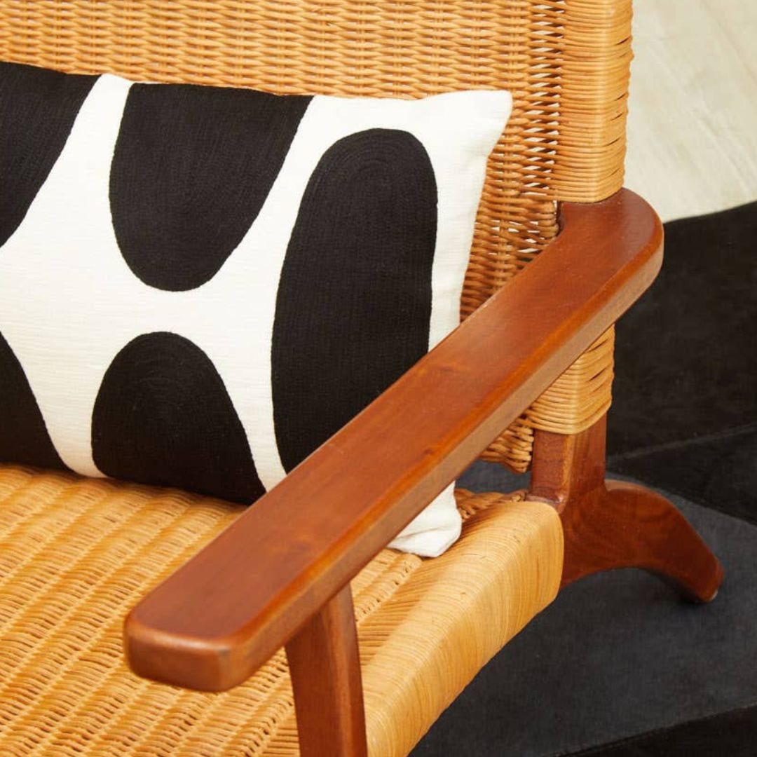 Savana Brown Rattan Woven Lounge Chair – Wooden Frame