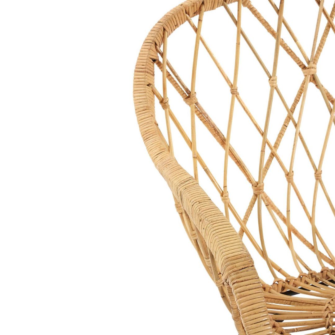 Savana Lattice Natural Rattan Chair – Metal Frame
