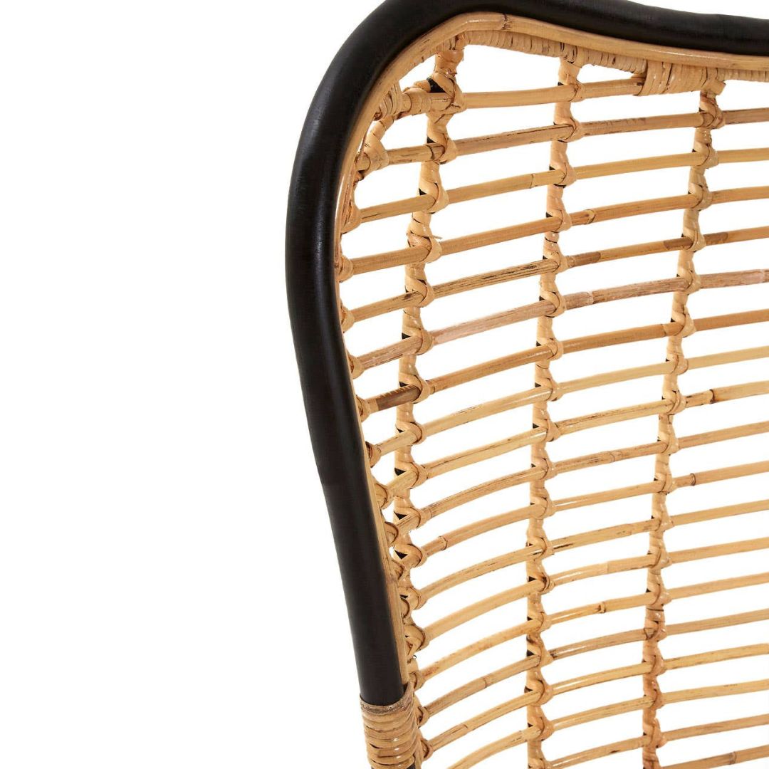 Savana Natural Rattan Wingback Chair – Metal Frame