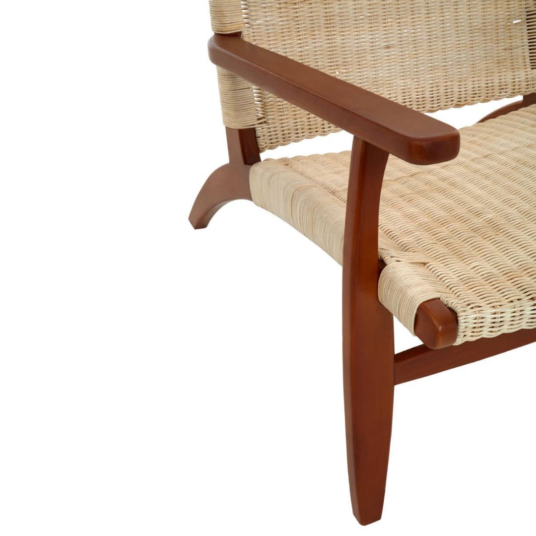 Savana Natural Rattan Woven Lounge Chair – Wooden Frame