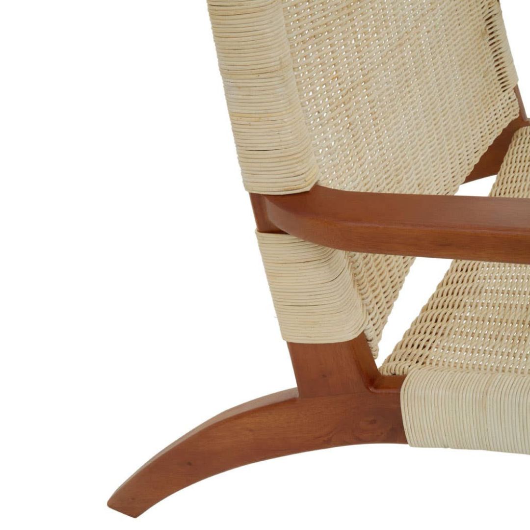 Savana Natural Rattan Woven Lounge Chair – Wooden Frame