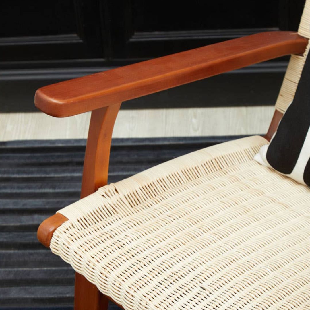 Savana Natural Rattan Woven Lounge Chair – Wooden Frame