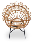 Savana Peacock Natural Rattan Chair – Metal Frame