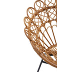 Savana Peacock Natural Rattan Chair – Metal Frame