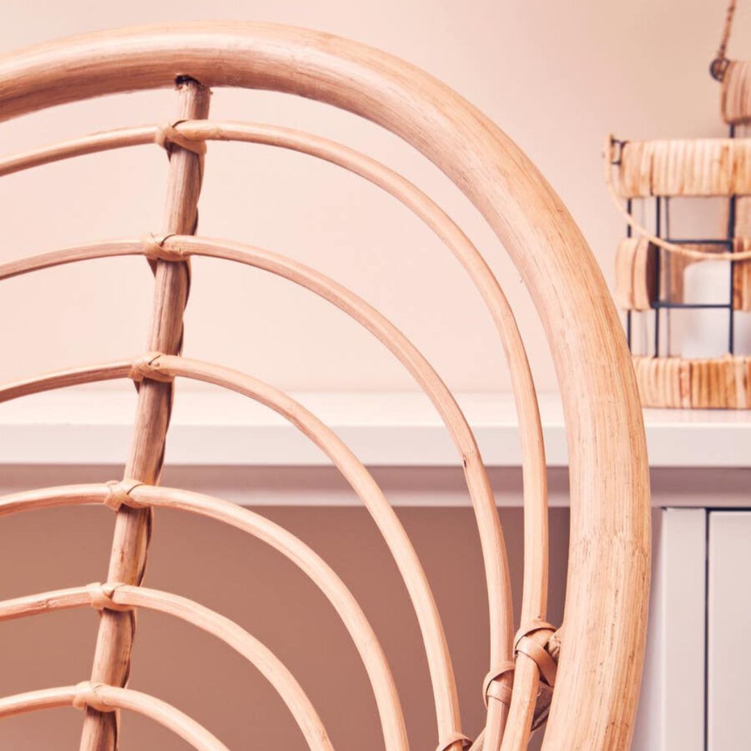 Savana Round Natural Rattan Chair – Metal Frame