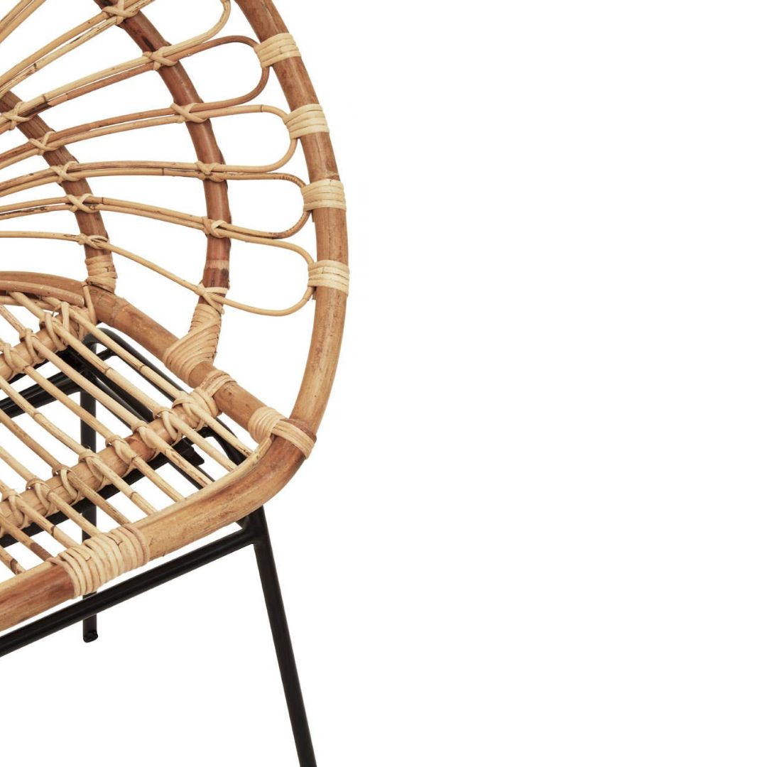 Savana Sunflower Natural Rattan Chair – Metal Frame