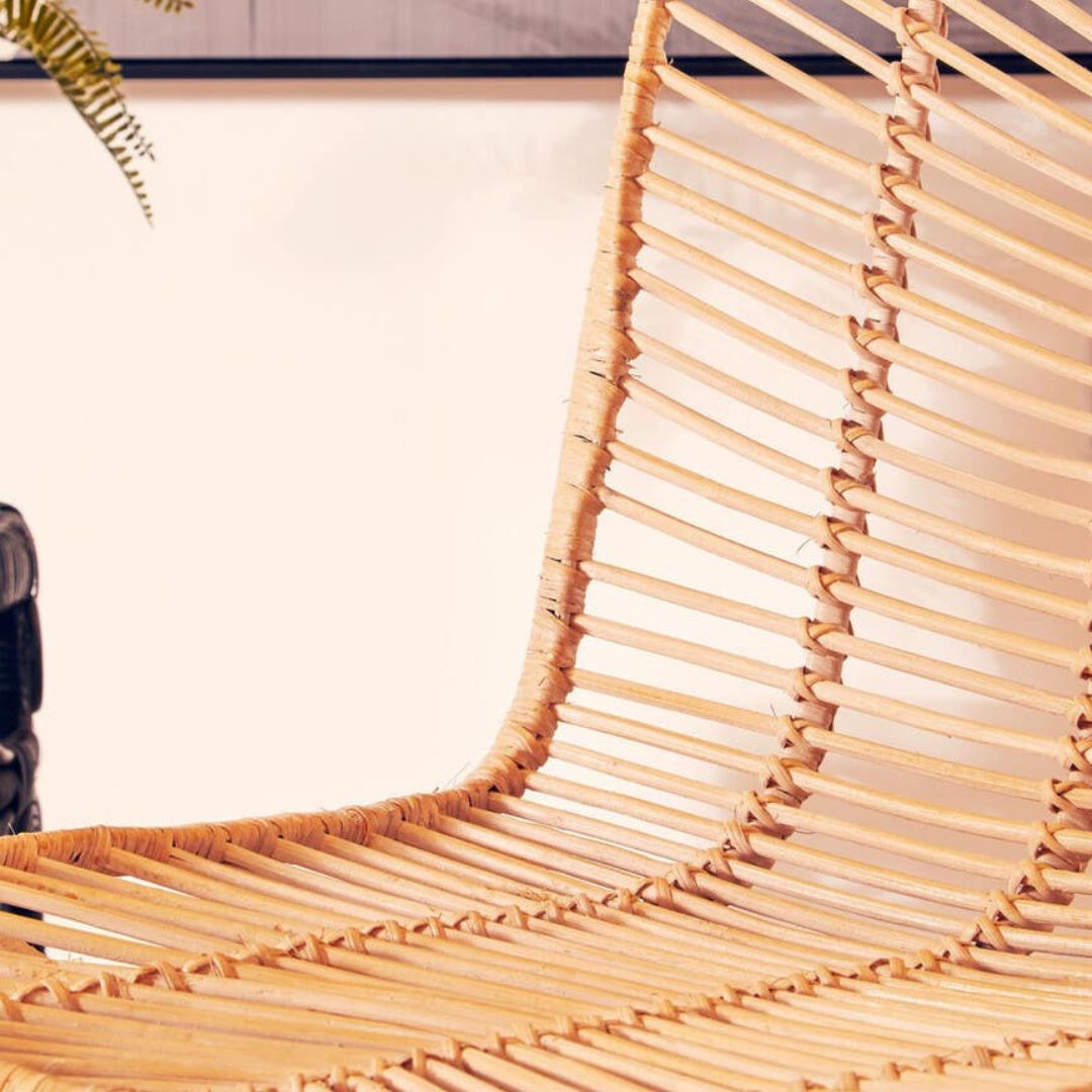 Savana Whitewash Rattan Chair – Metal Frame