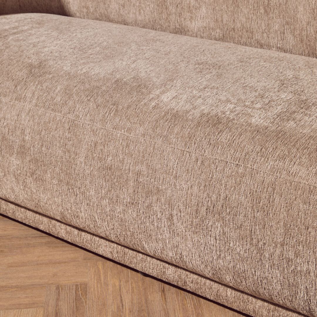 Seraphine Deep Stone Chenille Curved 3-Seater Sofa - INSIDE HOUSE