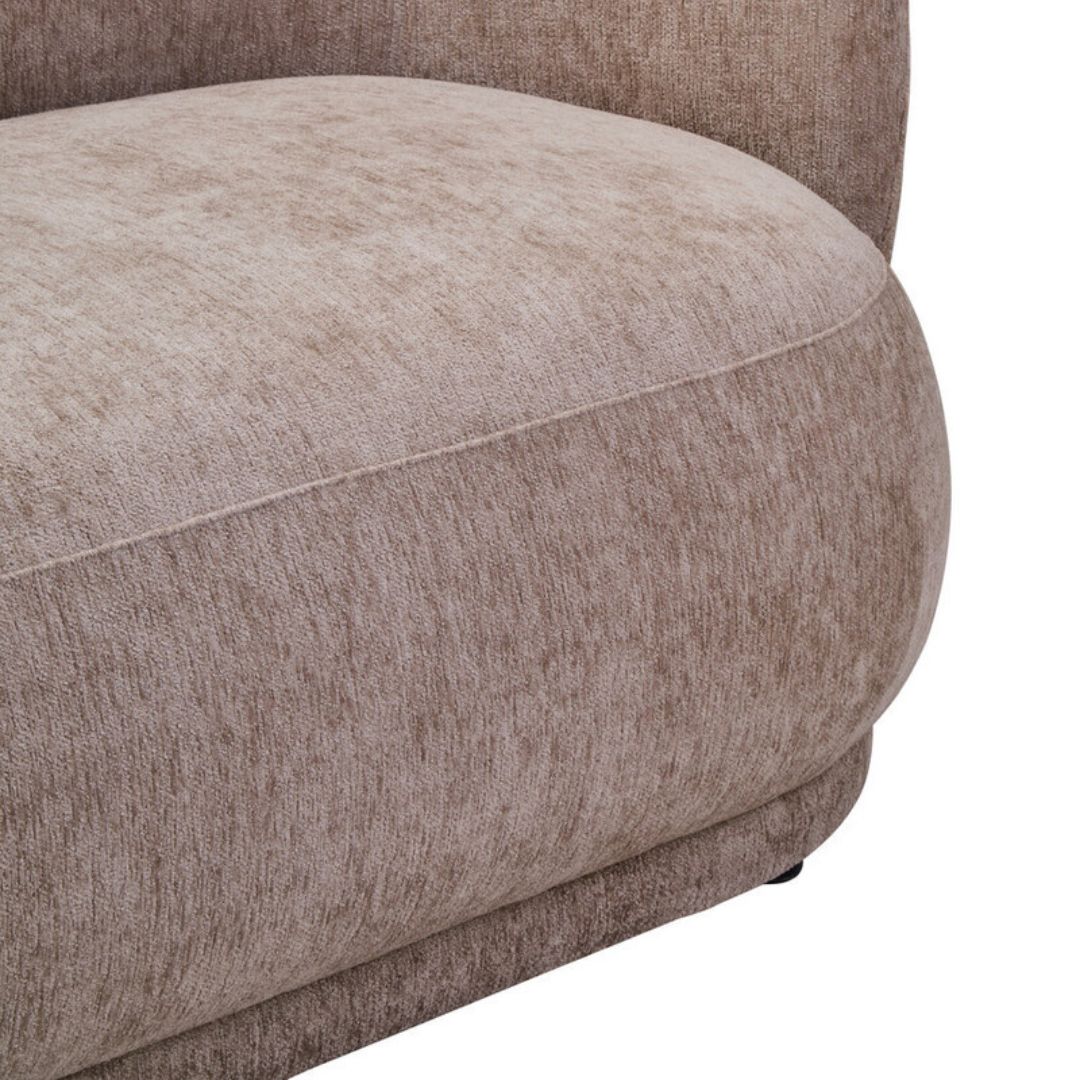 Seraphine Deep Stone Chenille Curved 3-Seater Sofa - INSIDE HOUSE