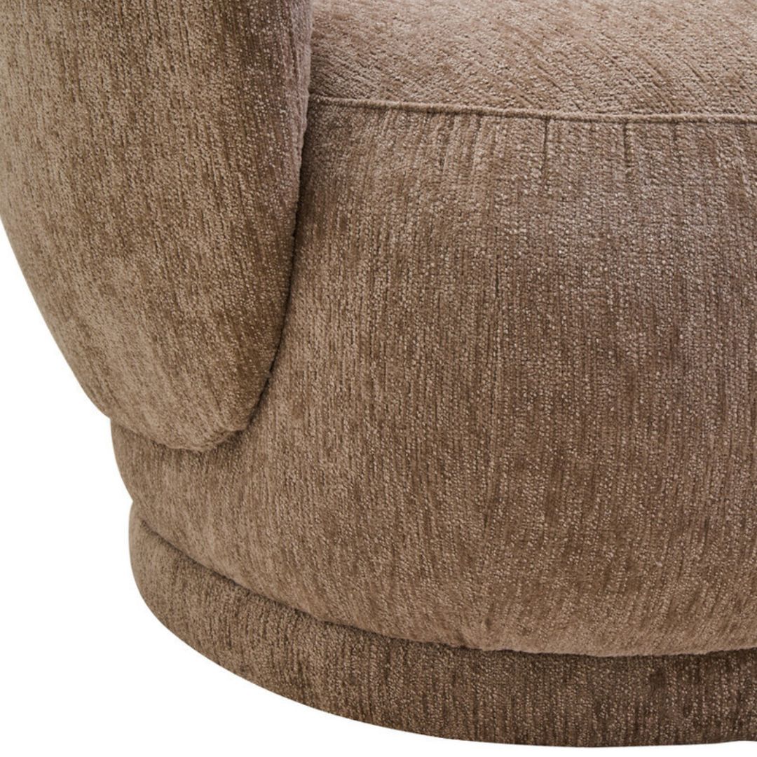 Seraphine Deep Stone Chenille Curved 3-Seater Sofa - INSIDE HOUSE