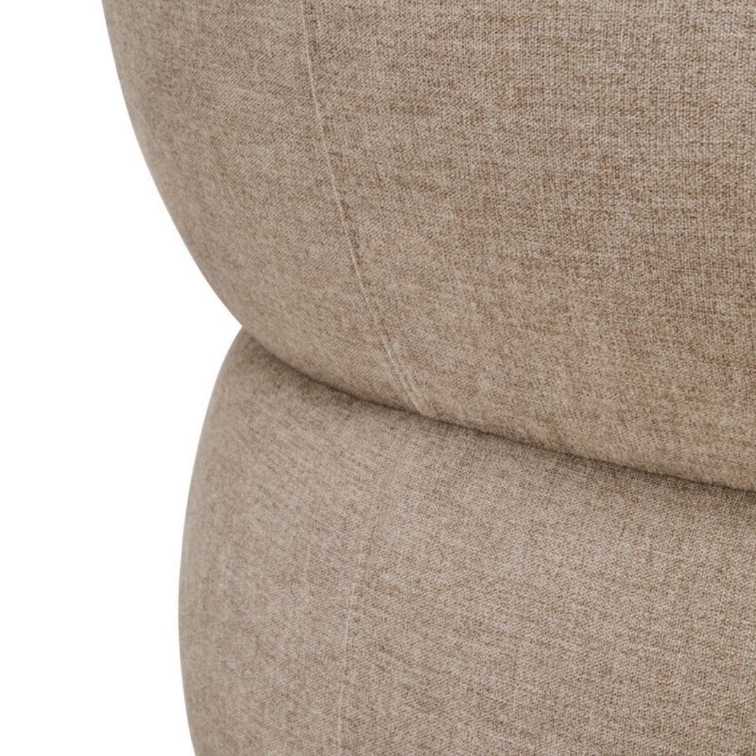 Sienna Taupe Chenille Curved 3-Seater Sofa - INSIDE HOUSE