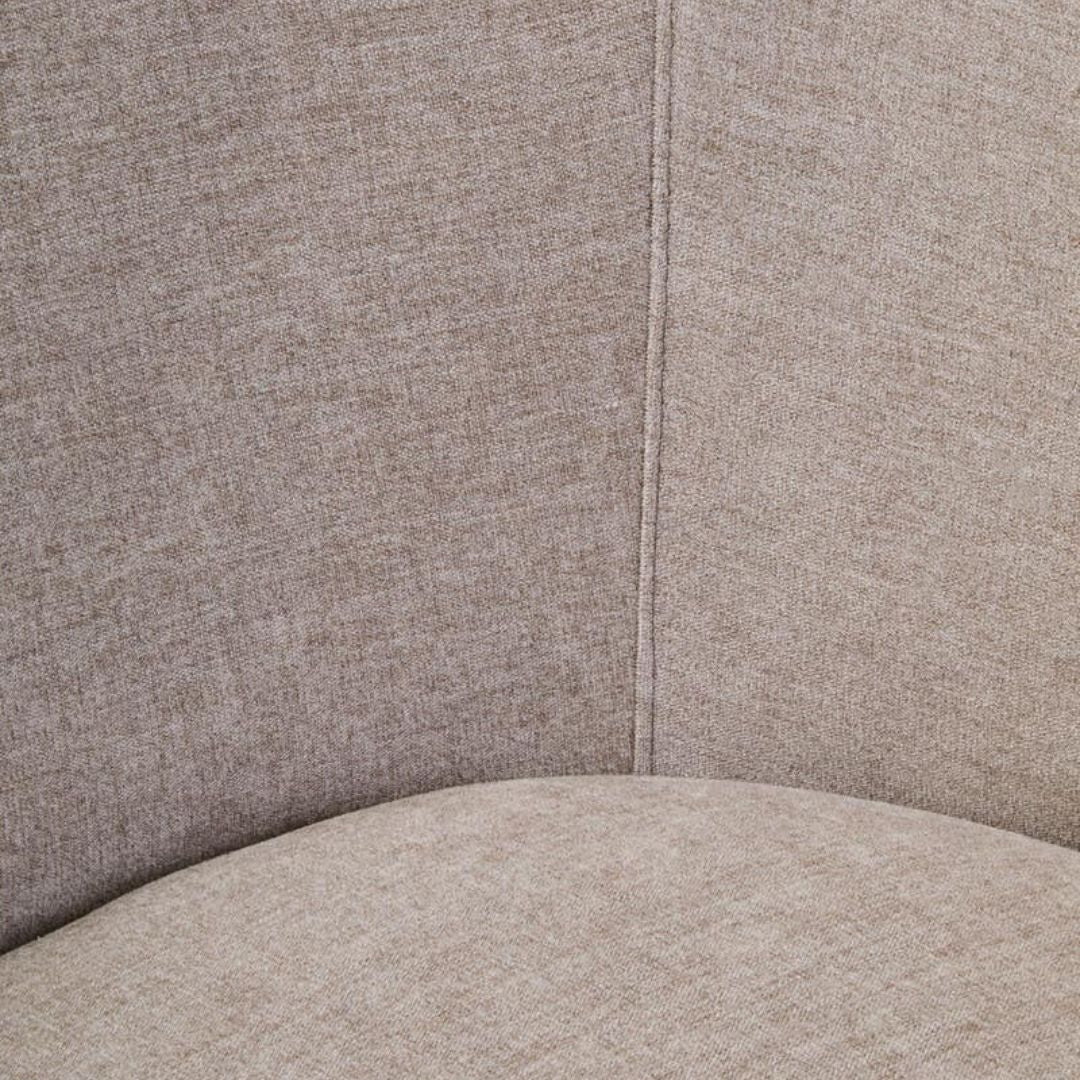 Sienna Taupe Chenille Curved Chair - INSIDE HOUSE