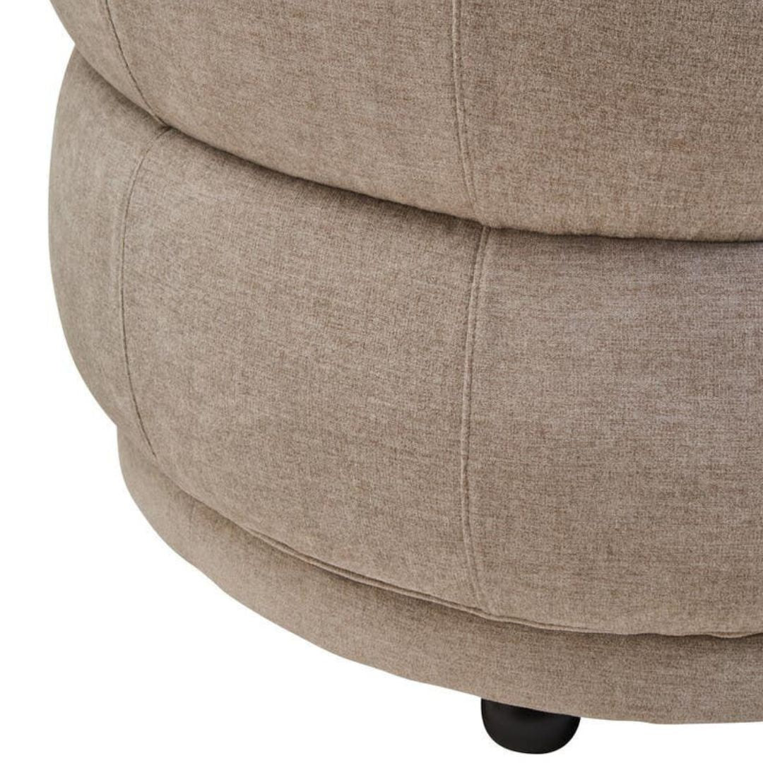 Sienna Taupe Chenille Curved Chair - INSIDE HOUSE