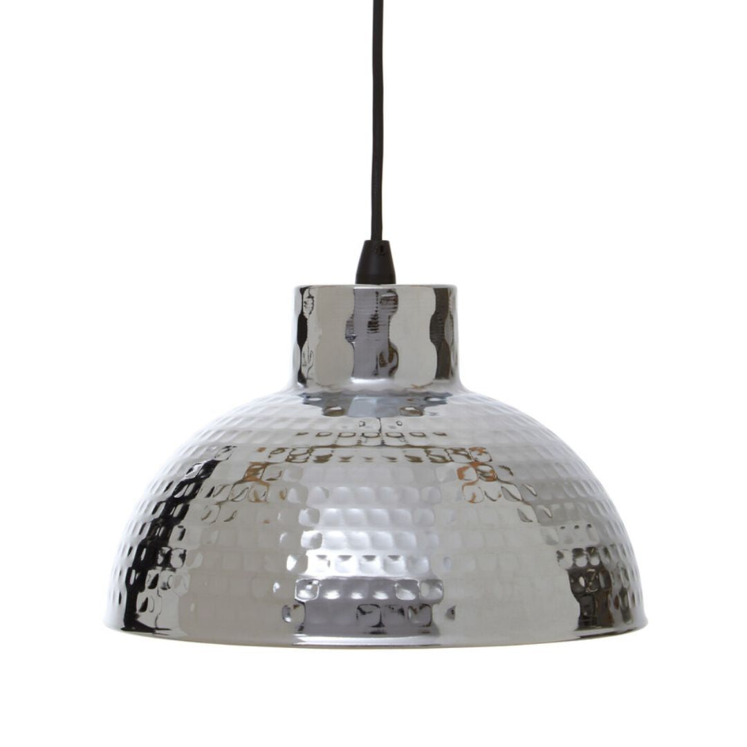 Solano Hammered Chrome Pendant Light - INSIDE HOUSE
