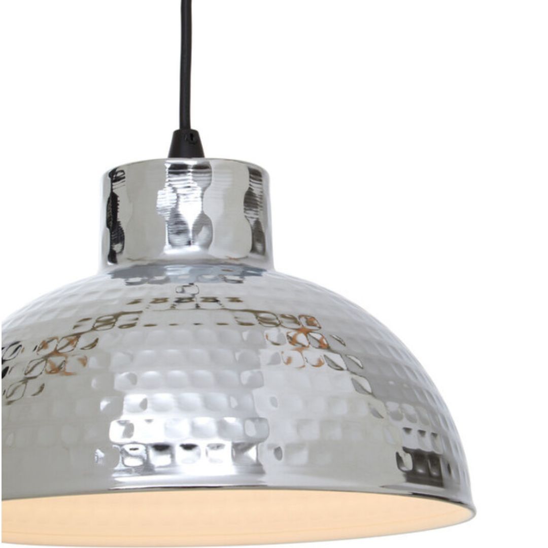 Solano Hammered Chrome Pendant Light - INSIDE HOUSE