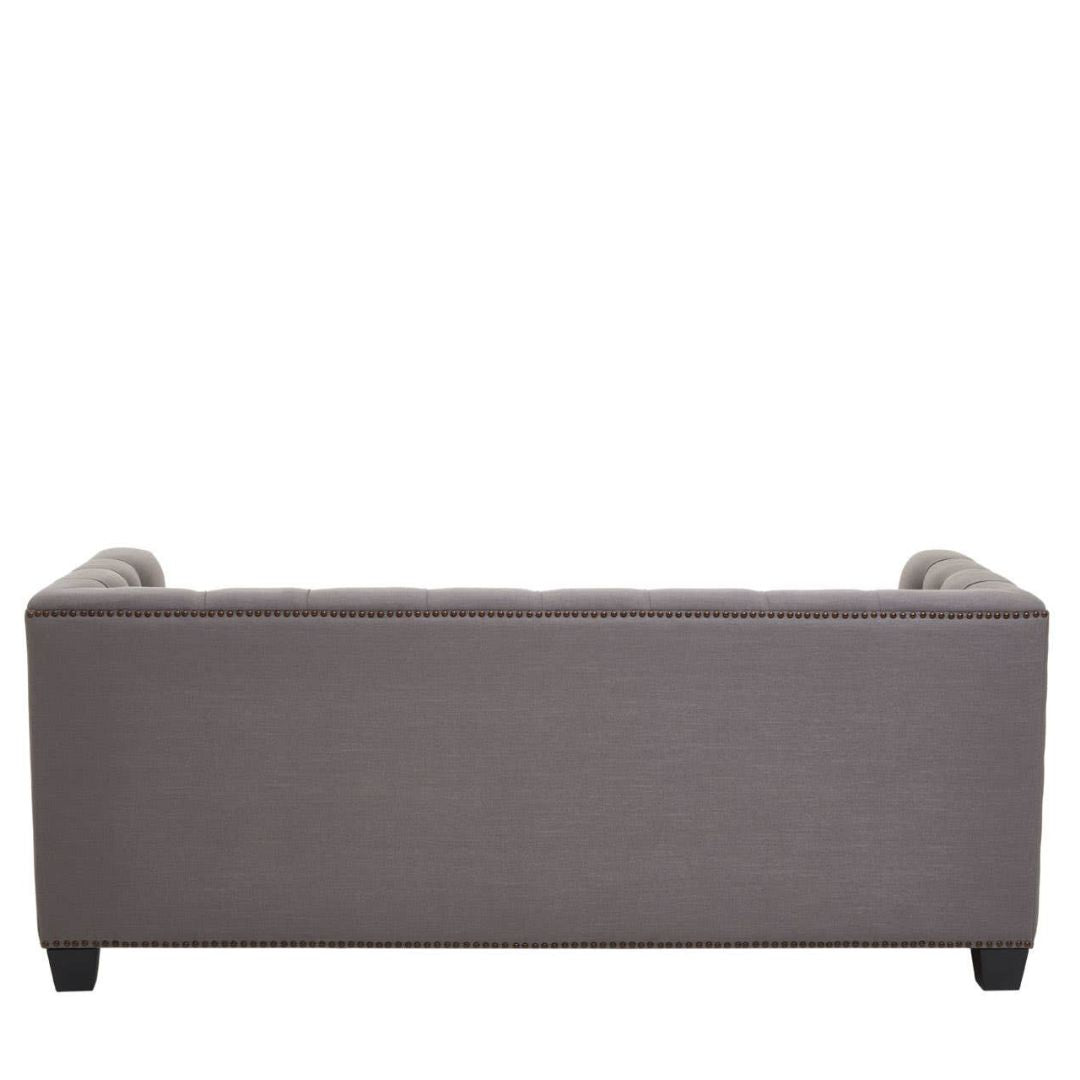 Sorella Grey Fabric Chesterfield 2-Seat Sofa - INSIDE HOUSE