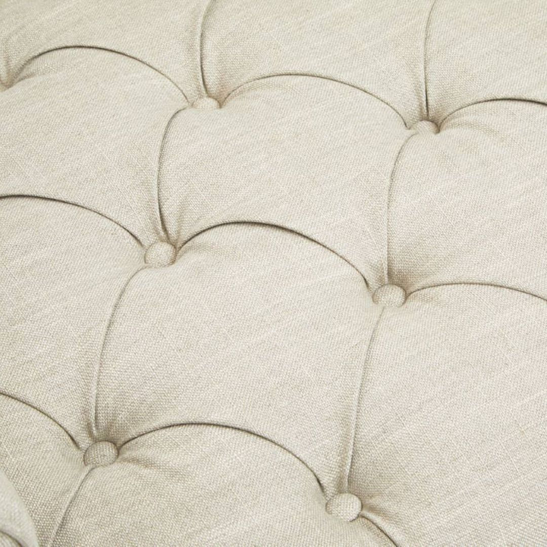 Sorella Stone Fabric Chesterfield 2-Seat Sofa - INSIDE HOUSE