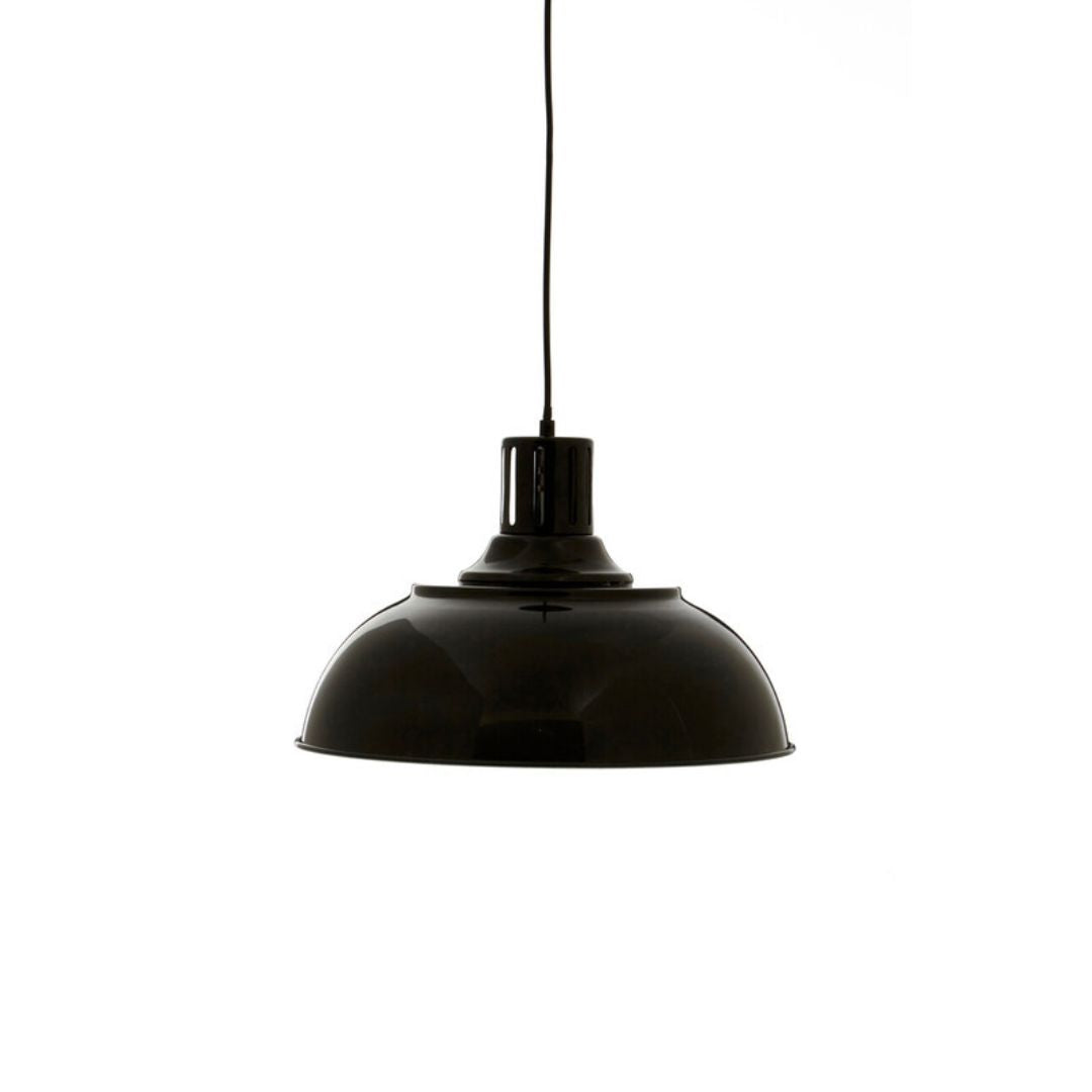 Sorren Black Ridged Retro Pendant - INSIDE HOUSE