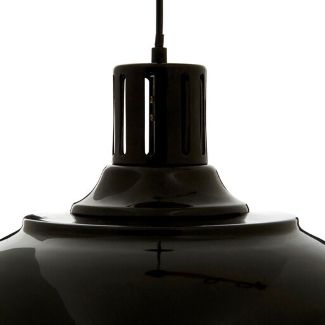 Sorren Black Ridged Retro Pendant - INSIDE HOUSE