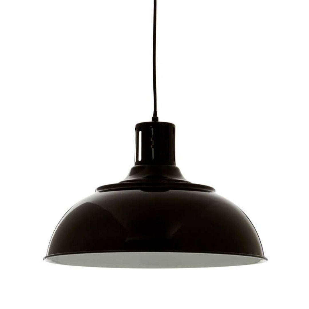 Sorren Black Ridged Retro Pendant - INSIDE HOUSE