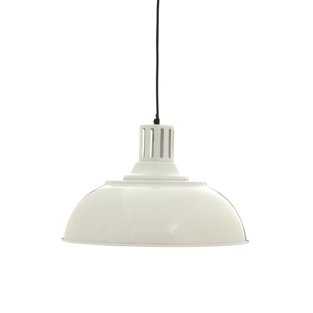 Sorren White Ridged Retro Pendant - INSIDE HOUSE