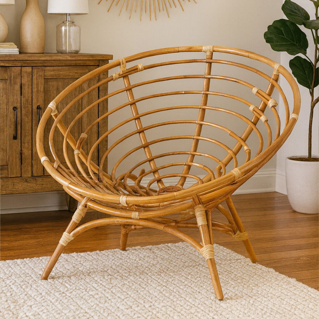 Tamar Papasan Rattan Lounge Chair – Natural