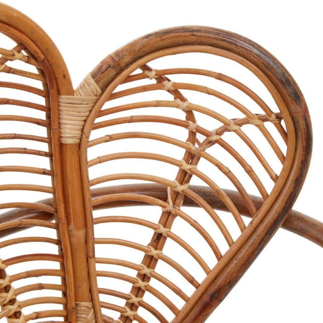 Tamar Petal Rattan Armchair – Natural &amp; Black Metal