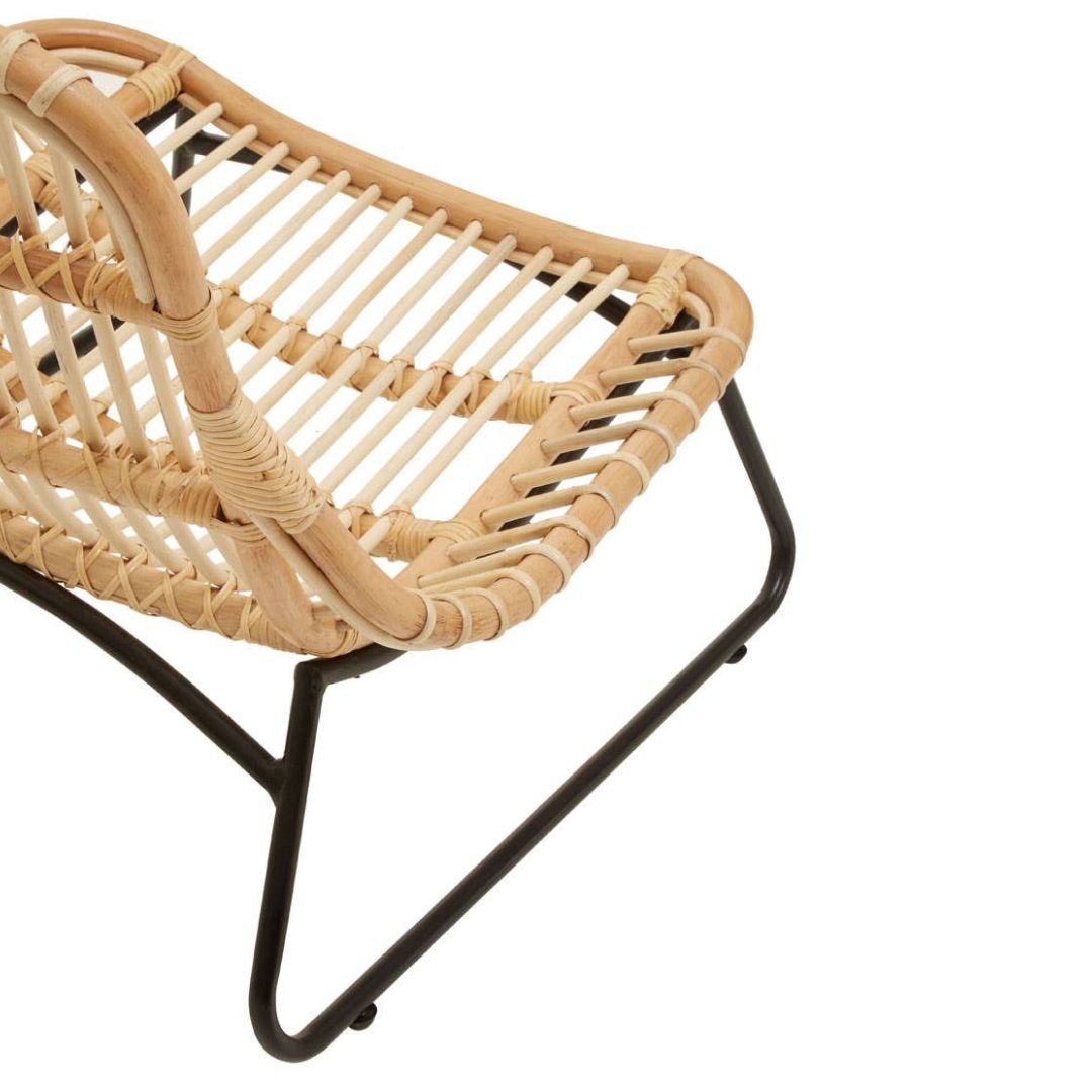 Tamar Rattan Lounge Chair – Natural &amp; Black Metal
