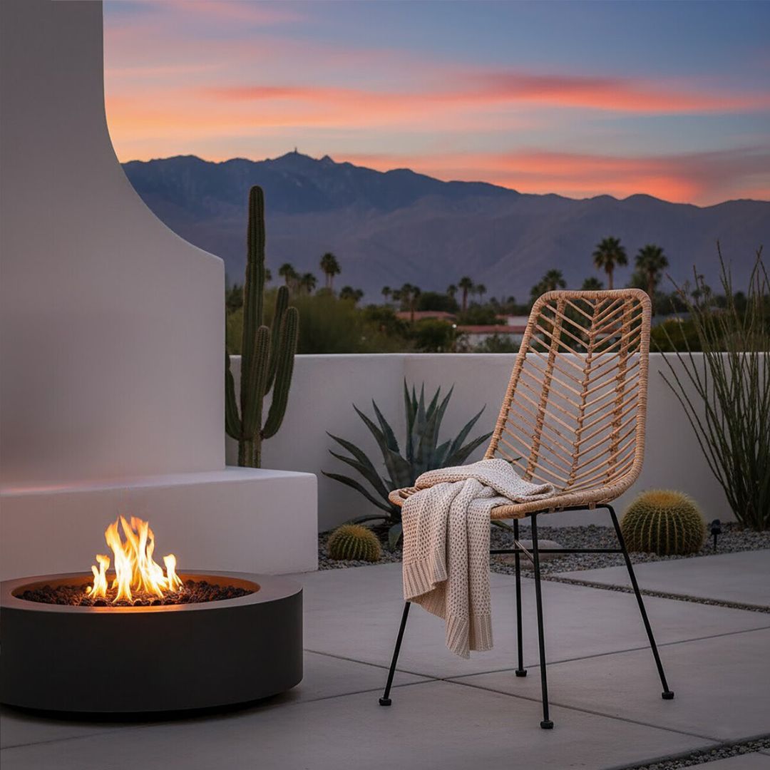 Tamar Woven Rattan Chair – Natural &amp; Black Metal