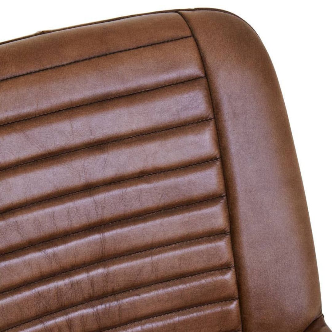 Torin Brown Leather Dining Chair – Gold Metal Legs