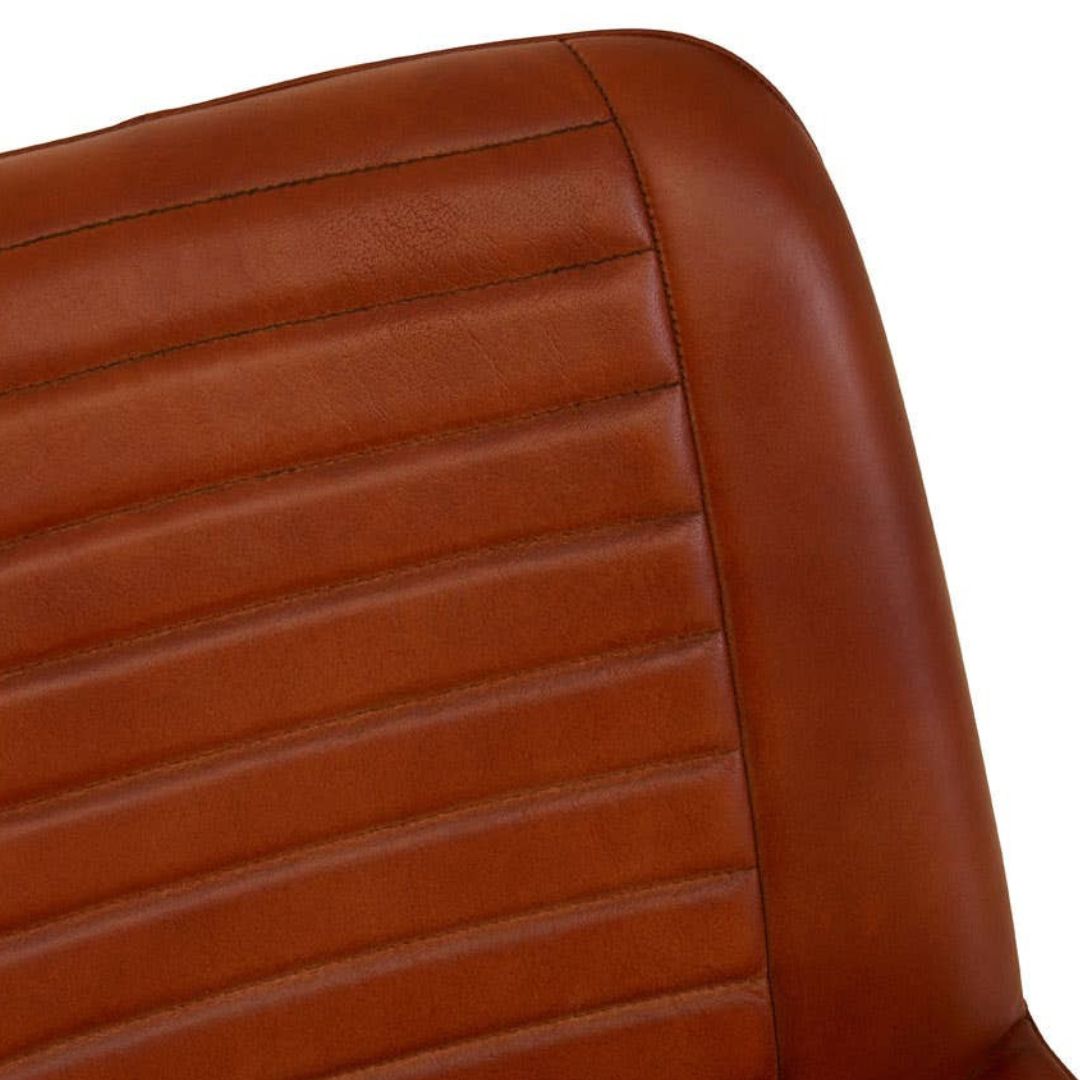 Torin Tan Leather Dining Chair – Gold Metal Legs