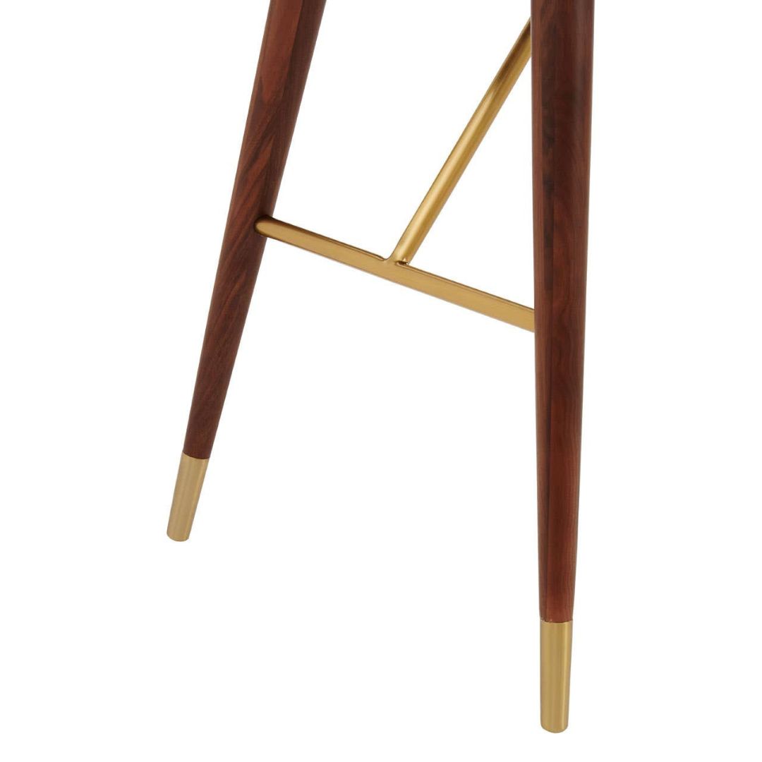 Torino Walnut Console Table – Leather Trim & Brass Detail - INSIDE HOUSE