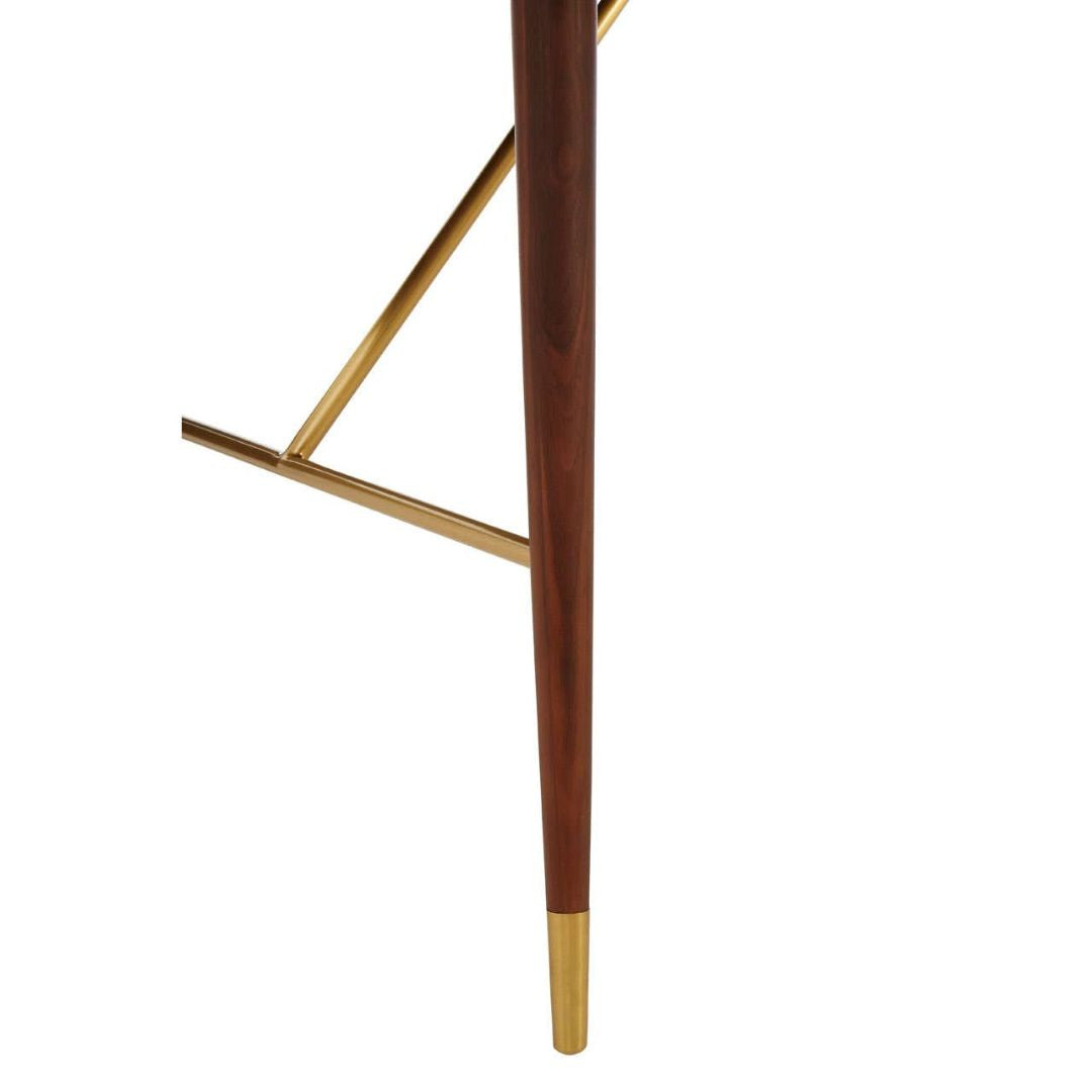 Torino Walnut Dining Table with Leather Trim &amp; Brass Detail - INSIDE HOUSE