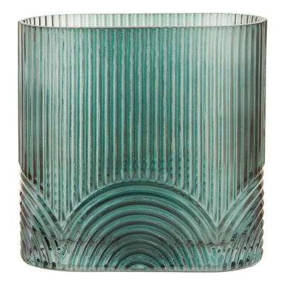 Malachite Large Wide Green Glass Vase