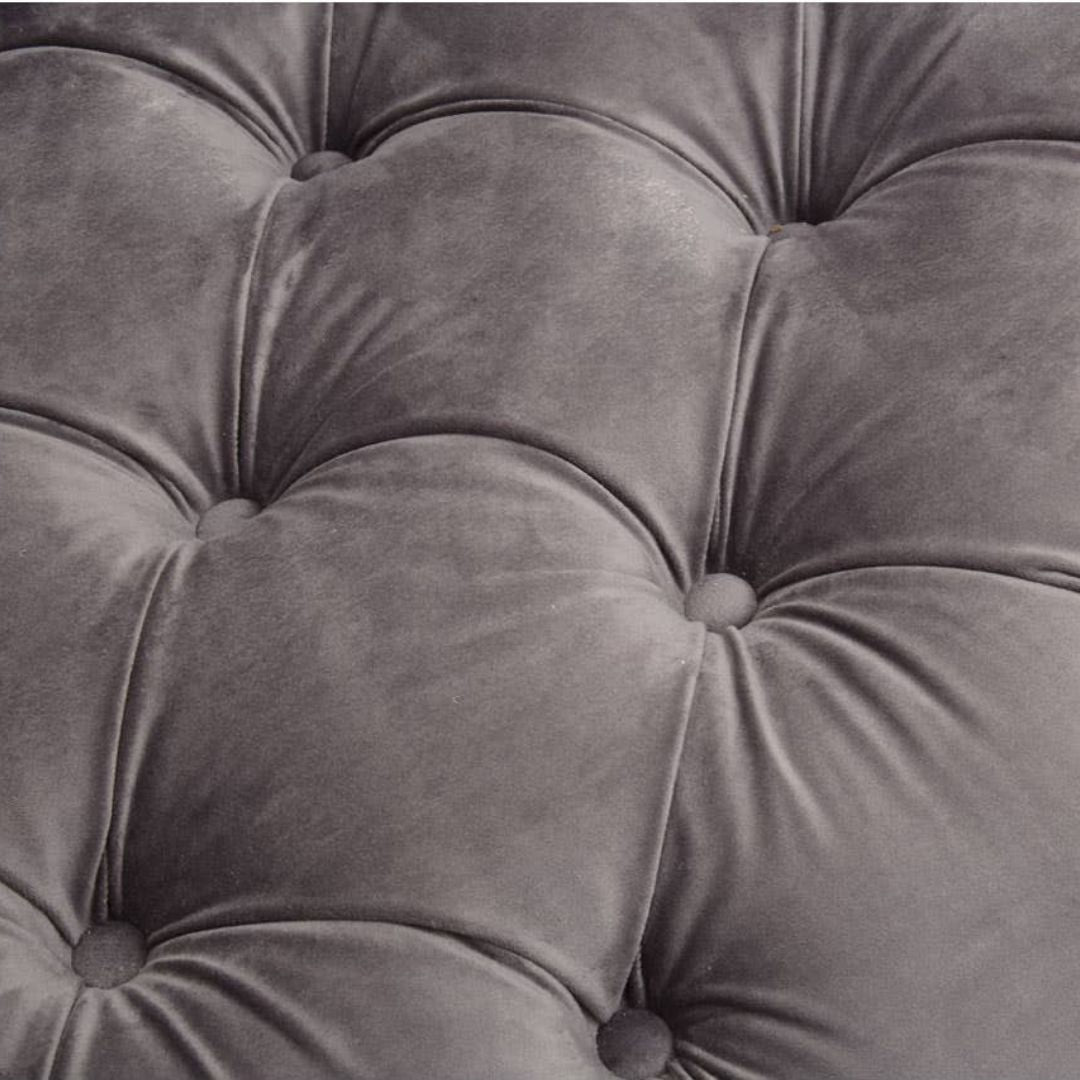 Valenza Grey Fabric Chesterfield 3-Seater Sofa