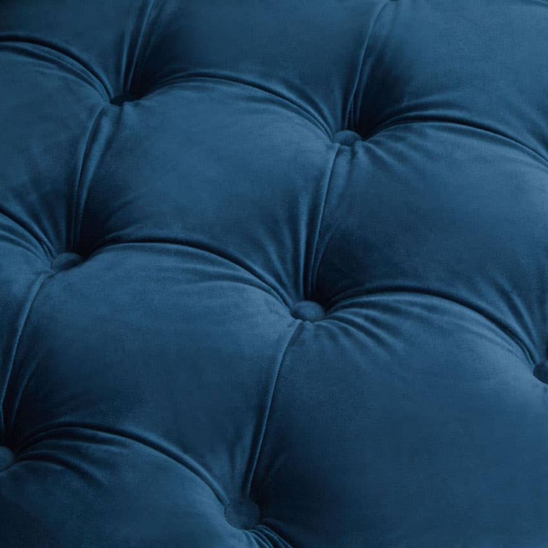 Valenza Navy Fabric Chesterfield 2-Seater Sofa