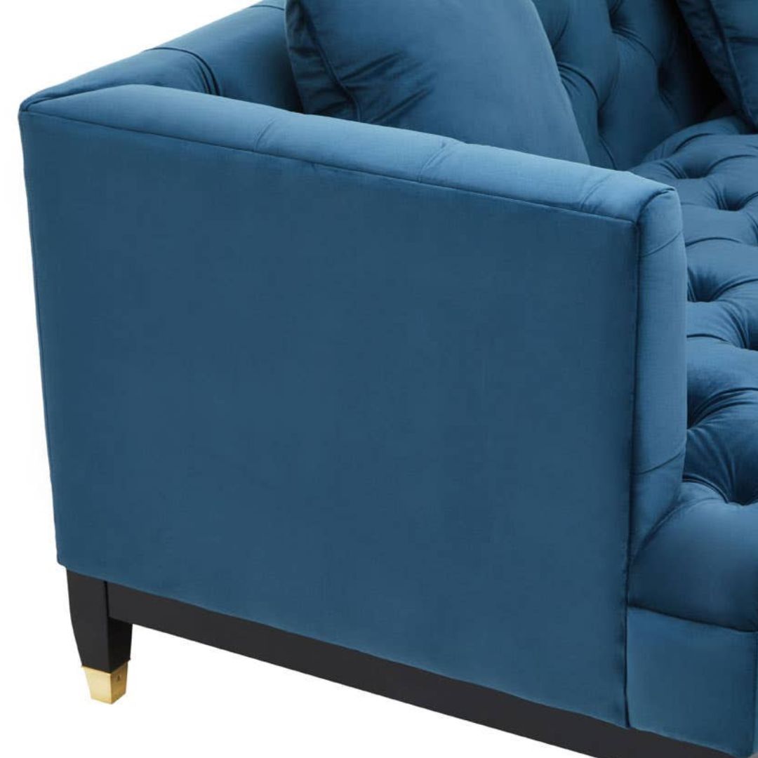 Valenza Navy Fabric Chesterfield 2-Seater Sofa