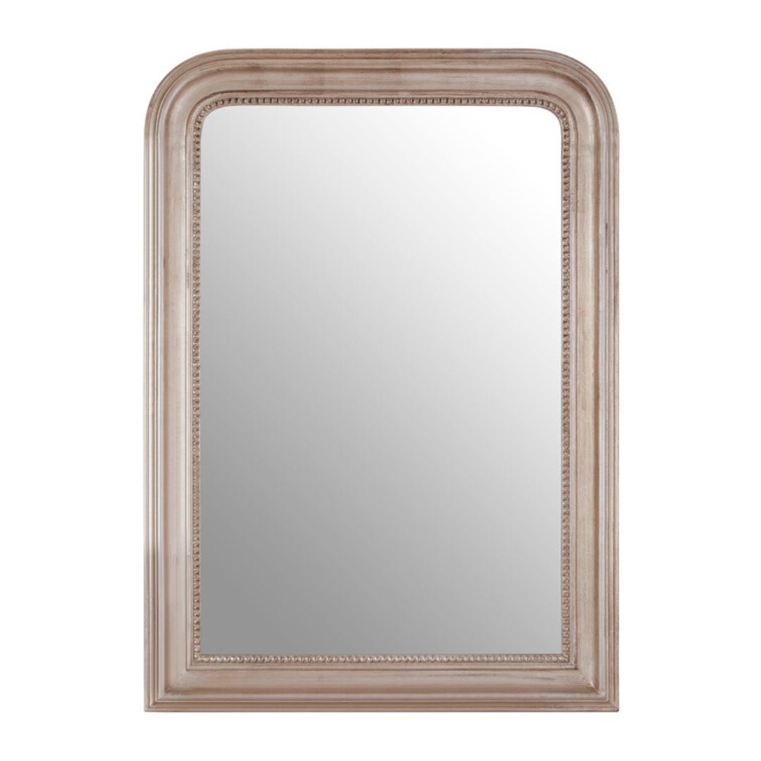 Valmont Beaded Silver Arch Wall Mirror - INSIDE HOUSE