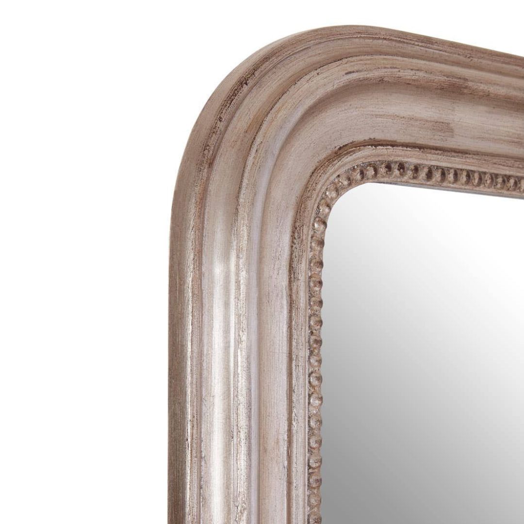 Valmont Beaded Silver Arch Wall Mirror - INSIDE HOUSE