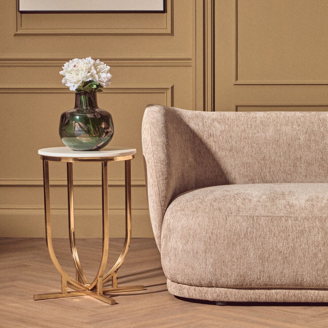 Viero Green &amp; Gold Abstract Glass Vase - Low