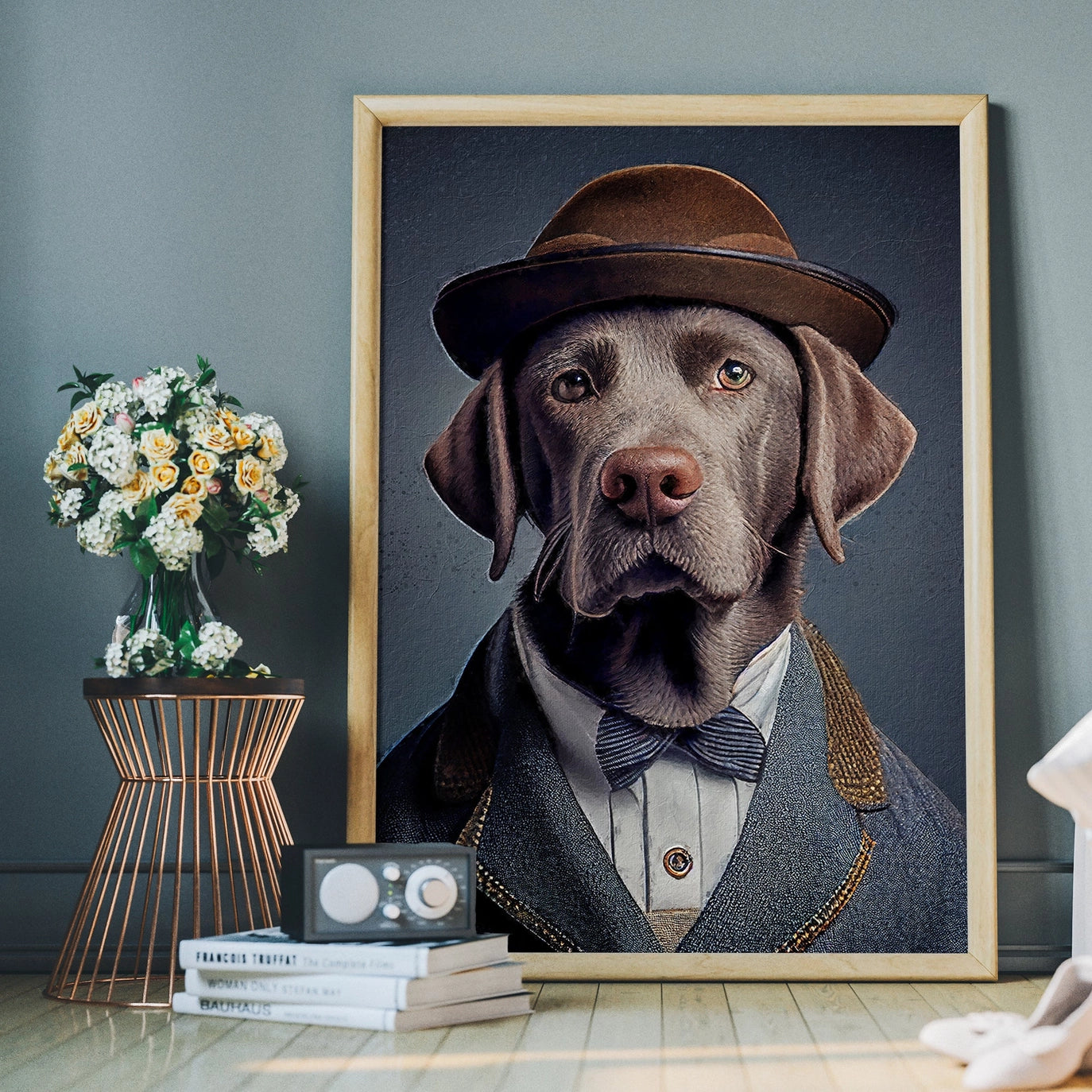Black Labrador Animal Head Print - INSIDE HOUSE