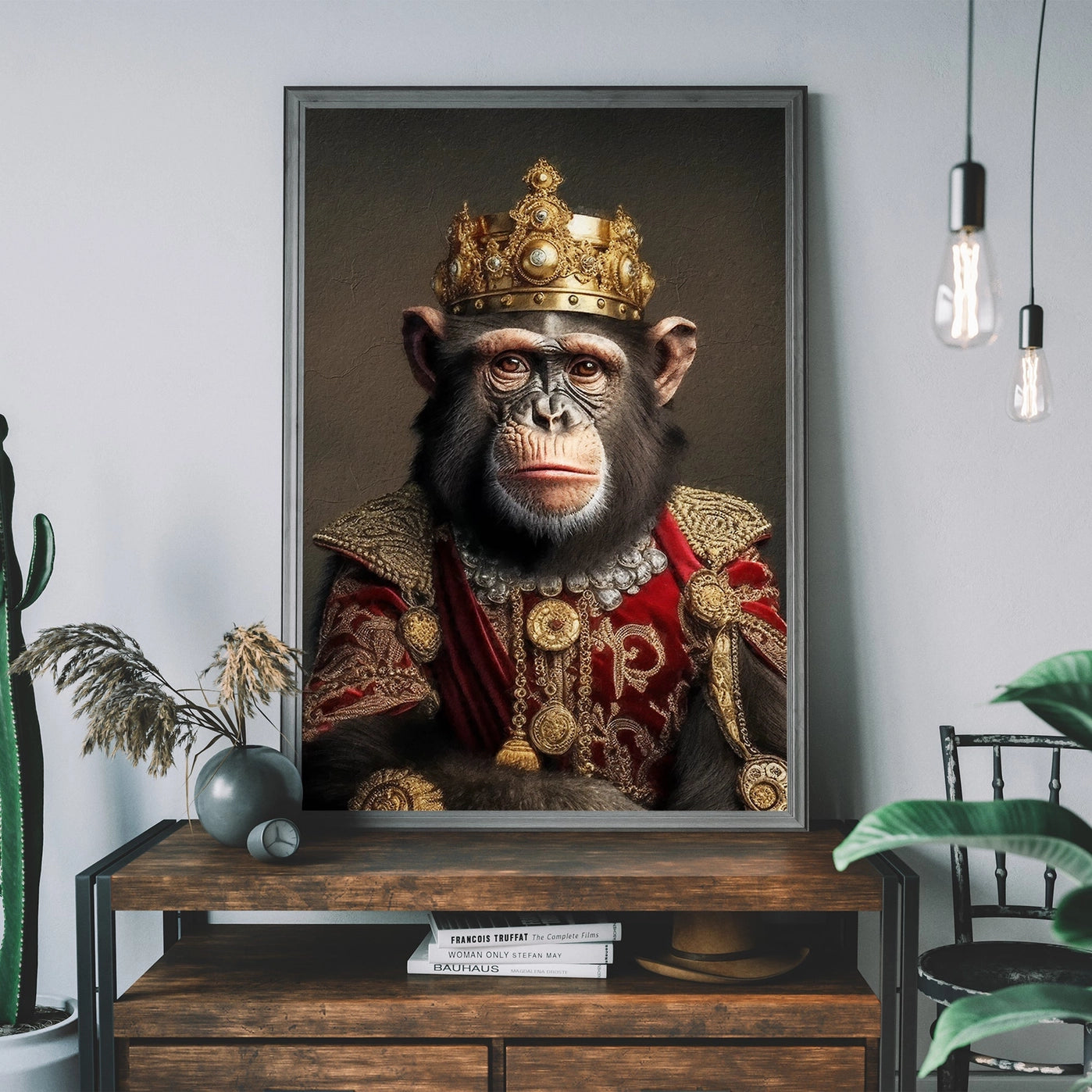 Chimpanzee Animal Portrait Print - INSIDE HOUSE