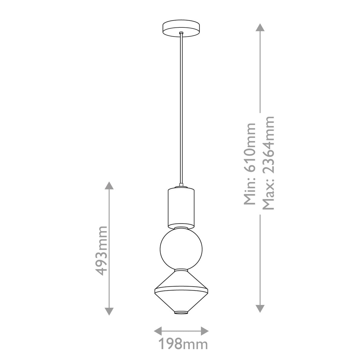 Bijou Matte Black LED Pendant Light