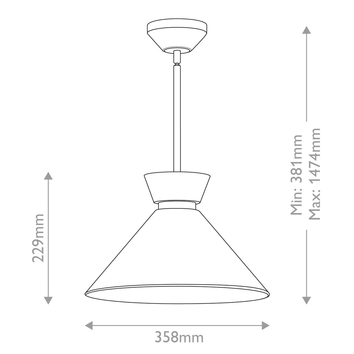 Halston Matte Black Pendant Light