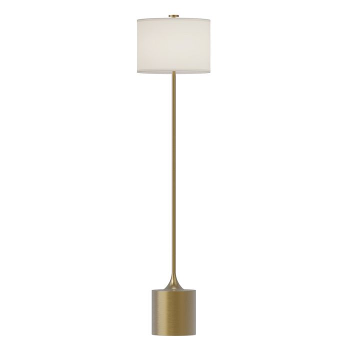 Issa Brushed Gold Floor Lamp with Ivory Linen Shade