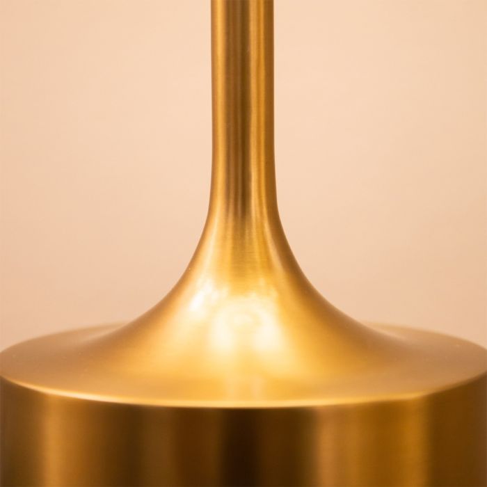 Issa Brushed Gold Floor Lamp with Ivory Linen Shade