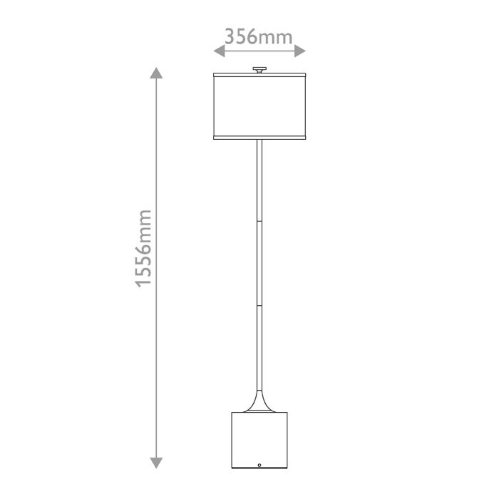 Issa Brushed Gold Floor Lamp with Ivory Linen Shade